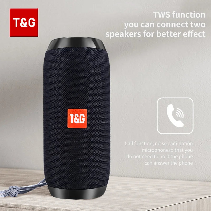 Bluetooth Speaker T&G TG117 Portable TWS Sound Box Waterproof Loudspeaker Outdoor Stereo Surround Speakers Support TF FM Radio